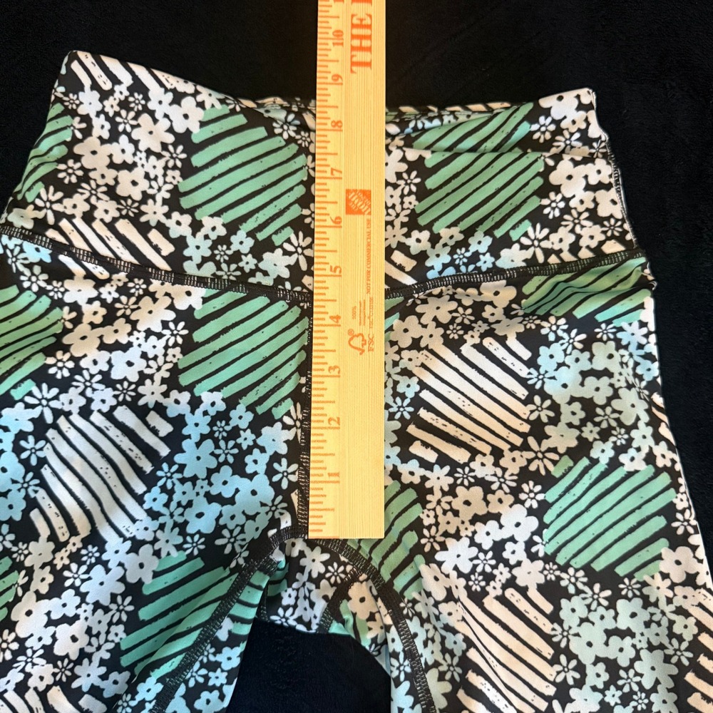 Free People Movement Leggings XS‎ Lose Control Daisy Check Activewear Green - Picture 3 of 7